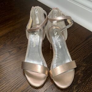 Nina Kids Rose Gold Strappy Heels